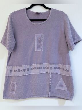 Focus Lavender Knit Top 100% Cotton Size Medium